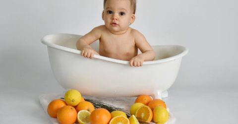 Séance photo enfant 1 an avec bain